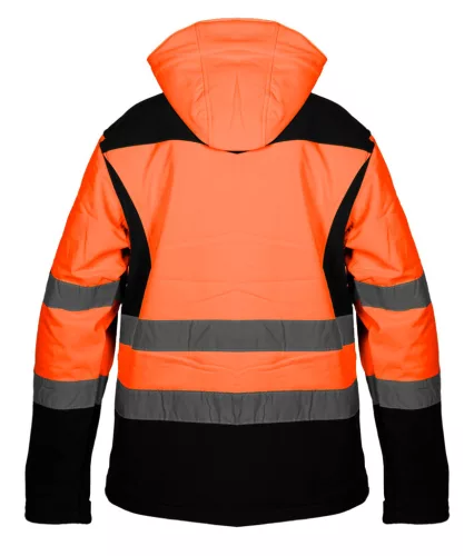 NEO TOOLS Láthatósági Softshell Munkavédelmi kabát, kapucnival, narancssárga, XL 81-701-XL