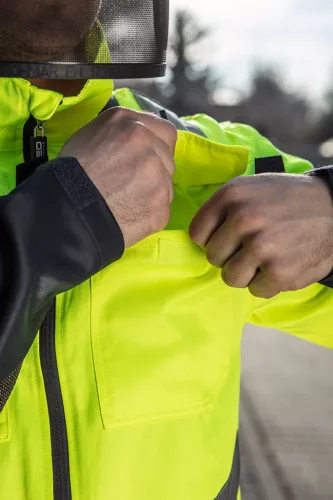 NEO TOOLS Láthatósági Munkavédelmi kabát, VISIBILITY, citromsárga, 60% pamut, 40% polyester, 260 gsm, L 81-742-L