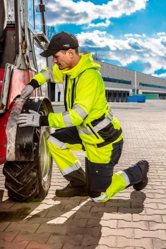 NEO TOOLS Láthatósági Munkavédelmi kabát, citromsárga, kapucnival, S 81-745-S