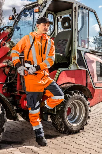 NEO TOOLS Láthatósági Munkavédelmi kabát, narancssárga, kapucnival, XL 81-746-XL