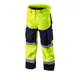   NEO TOOLS Láthatósági Softshell Munkásnadrág, citromsárga, XL 81-750-XL