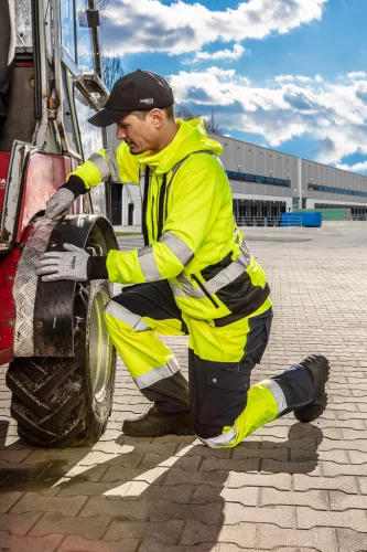 NEO TOOLS Láthatósági Softshell Munkásnadrág, citromsárga, XXXL 81-750-XXXL