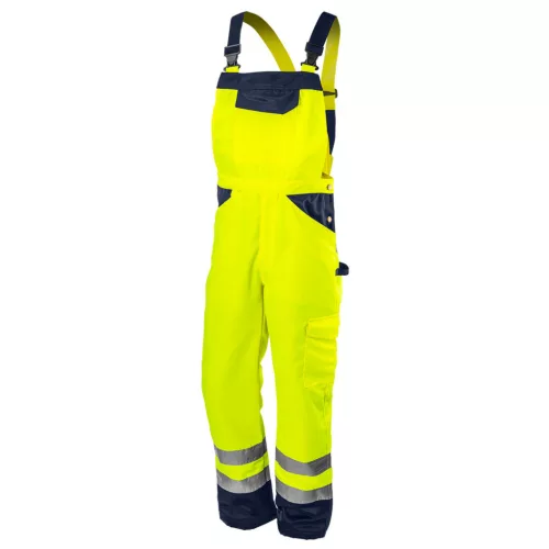 NEO TOOLS Láthatósági kantáros munkanadrág, lélegző, 240gsm, Polyester+pamut, sárga, S 81-777-S