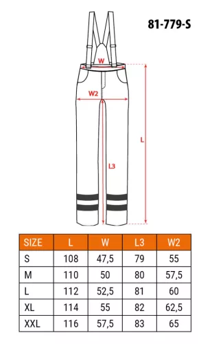NEO TOOLS KANTÁROS MUNKANADRÁG, LÉLEGZŐ, 240GSM, POLYESTER+PAMUT, TENGERÉSZKÉK, FÉNYVISSZAVERŐ CSÍKOKKAL, S 81-779-S