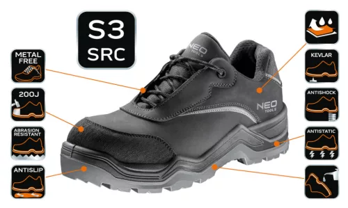 NEO TOOLS Munkacipő S3 SRC, Nubuk bőr, 47, CE 82-150-47