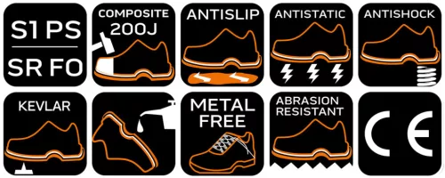 NEO TOOLS Munkavédelmi cipő, S1P SRC, fémmentes, kevlár talp, kompozit lábujjvédő, 42 82-156-42