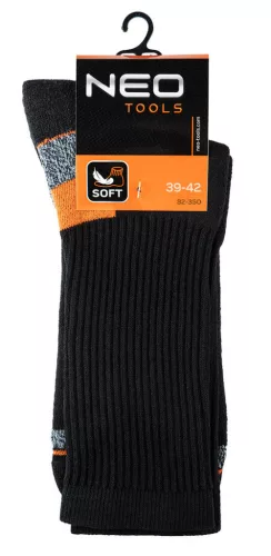 NEO TOOLS Munkavédelmi zokni, hosszú, 70% pamut, 30% polyester, megerősített sarok, lélegző, 39–42 82-350