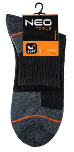 NEO TOOLS Munkavédelmi zokni, rövid, 70% pamut, 30% polyester, megerősített sarok, lélegző, 39–42 82-355