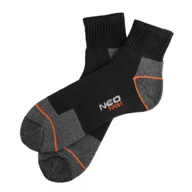   NEO TOOLS Munkavédelmi zokni, rövid, 70% pamut, 30% polyester, megerősített sarok, lélegző, 43–46 82-356