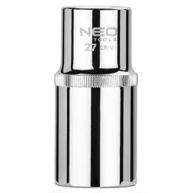   NEO TOOLS Dugókulcs 27mm, 1/2", hosszú, 6 pontos, SUPERLOCK 25 év garanciával 08-049