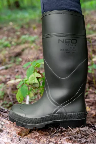 NEO TOOLS Munkavédelmi gumicsizma, OB SRC, vegyszerálló csúszásmentes talp, beépített sarokvédelem, 41 82-901-41