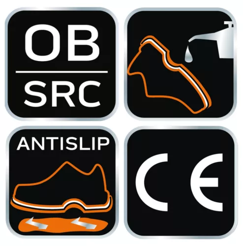 NEO TOOLS Munkavédelmi gumicsizma, OB SRC, vegyszerálló csúszásmentes talp, beépített sarokvédelem, 42 82-901-42