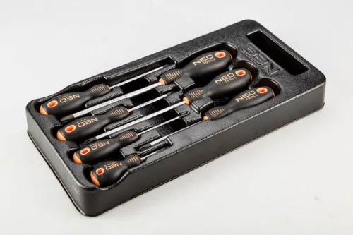 NEO TOOLS Csavarhúzó készlet, PH, 7db, műhelykocsitálcával 25 év garanciával 84-232