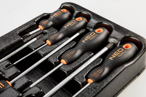 NEO TOOLS Csavarhúzó készlet, PH, 7db, műhelykocsitálcával 25 év garanciával 84-232