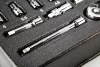 NEO TOOLS Dugókulcskészlet 1/4", 19db, 4-14mm, műhelykocsitálcával 25 év garanciával 84-237