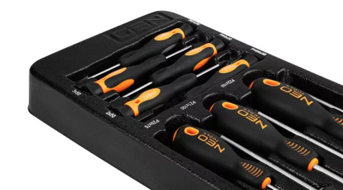 NEO TOOLS Műszerész, Precíziós Csavarhúzó készlet, PZ, TORX, 12db, műhelykocsitálcával 25 év garanciával 84-247