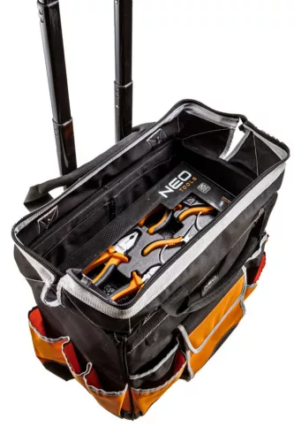 NEO TOOLS Szerszámtáska gurulós, kívül:11 zseb, belül:6 zseb 84-302