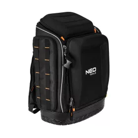   NEO TOOLS Szerszámos hátizsák, fekete, 20l, erősített 600D poliészter, kívül 7 zseb, belül 19 zseb 84-329
