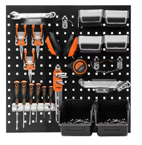 NEO TOOLS Szerszámtartó fal, acél, 60x60x2cm 84-500