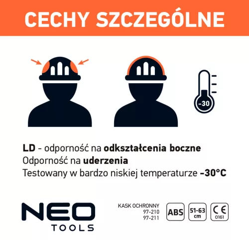 NEO TOOLS Védősisak magasban végzett munkához, fehér színű 97-211