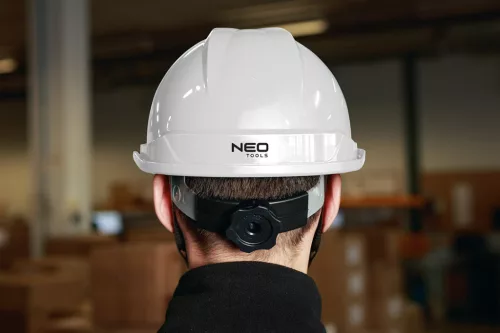 NEO TOOLS Védősisak állszíjjal, fehér 97-221