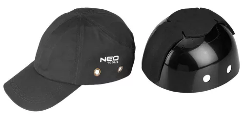 NEO TOOLS Munkavédelmi baseball sapka, merevítettl, szürke, CE 97-591