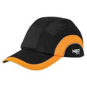   NEO TOOLS Munkavédelmi baseball sapka, merevítettl, fekete és narancssárga, CE 97-592
