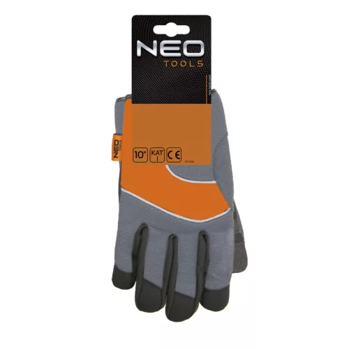 NEO TOOLS Munkakesztyű, műbőr, PVC elemek, 2121X, 10" 97-605