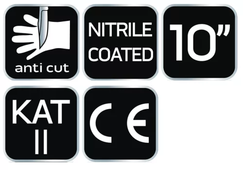 NEO TOOLS Munkakesztyű, vágásbiztos kesztyű, nitril bevonattal, 4X43D, 10" 97-610-10