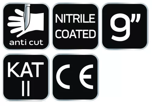 NEO TOOLS Munkakesztyű, vágásbiztos kesztyű, nitril bevonattal, 4X43D, 9" 97-610-9