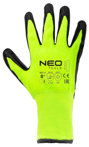 NEO TOOLS Munkakesztyű, hőszigetelt, latex bevonatú akril anyag, 4142X, 8" 97-613-8