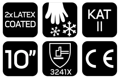 NEO TOOLS Munkakesztyű, AquaWinter, hőszigetelt, vízálló, dupla latex bevonatú poliészter, 10 97-614-10
