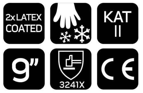 NEO TOOLS Munkakesztyű, AquaWinter, hőszigetelt, vízálló, dupla latex bevonatú poliészter, 9 97-614-9
