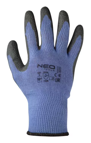 NEO TOOLS Munkakesztyű, latexbevonatú pamut poliészterrel, 2143X, 8" 97-640-8