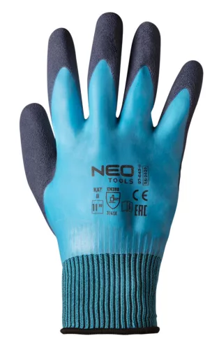 NEO TOOLS Munkakesztyű, latex bevonatú poliészter (2 rétegű), 3141X, 11" 97-643-11