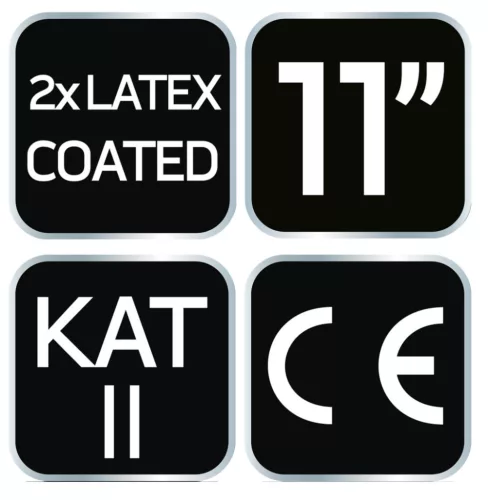 NEO TOOLS Munkakesztyű, latex bevonatú poliészter (2 rétegű), 3141X, 11" 97-643-11