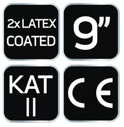 NEO TOOLS Munkakesztyű, latexbevonatú poliészter(2 rétegű), 3141X, 9" 97-643-9