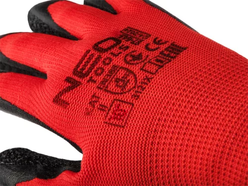NEO TOOLS Munkakesztyű, latexbevonatú poliészter, 3121X, 10, Rendelési egység: 12db 97-645-10
