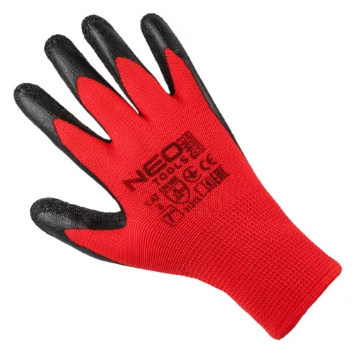 NEO TOOLS Munkakesztyű, latexbevonatú poliészter, 3121X, 7, Rendelési egység: 12db 97-645-7