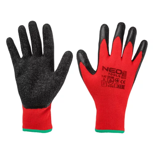 NEO TOOLS Munkakesztyű, latexbevonatú poliészter, 3121X, 8, Rendelési egység: 12db 97-645-8