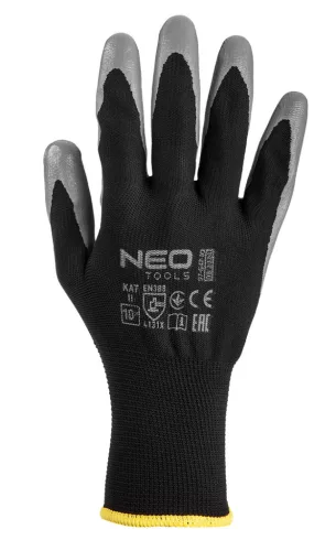 NEO TOOLS Munkakesztyű, nitril bevonatú poliészter, 4131X, 10, Rendelési egység: 12db 97-647-10
