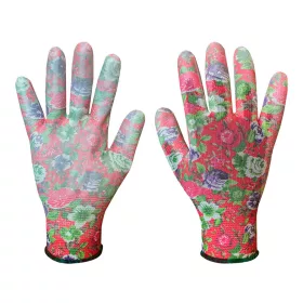  VERTO Kertész kesztyű, PU bevonat, rózsamintás, 4131X, 8" 97H144