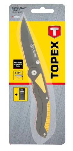 TOPEX Kés, összecsukható kés retesszel, 7cm penge, összecsukott 105mm 98Z106