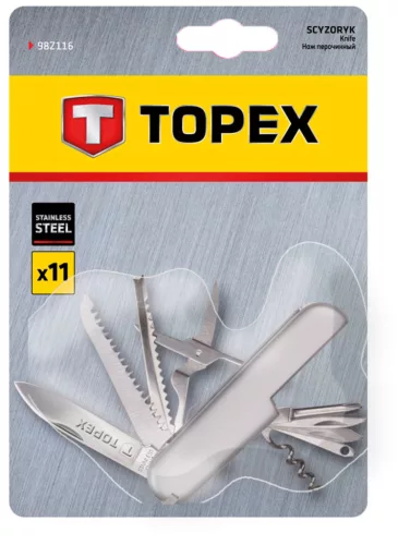 TOPEX Kemping kés, multiszerszám, 11részes 98Z116