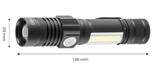 NEO TOOLS Zseblámpa, tölthető, 2 funkciós, USB, 800lum CREE T6 LED, 10W 99-033