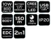 NEO TOOLS Zseblámpa, tölthető, 2 funkciós, USB, 800lum CREE T6 LED, 10W 99-033