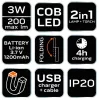 NEO TOOLS Akkus műhely-vizsgálólámpa, tölthető, 200lum COB LED, 3W 99-041
