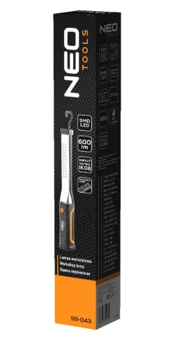 NEO TOOLS Akkus műhely-vizsgálólámpa, tölthető, 10W, SMD 600 lum 99-043
