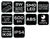 NEO TOOLS Akkus műhely-vizsgálólámpa, tölthető, 10W, SMD 600 lum 99-043