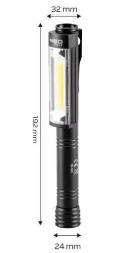 NEO TOOLS Műhely-vizsgálólámpa, elemes 3xAA, 400lum COB LED, 4W 99-045